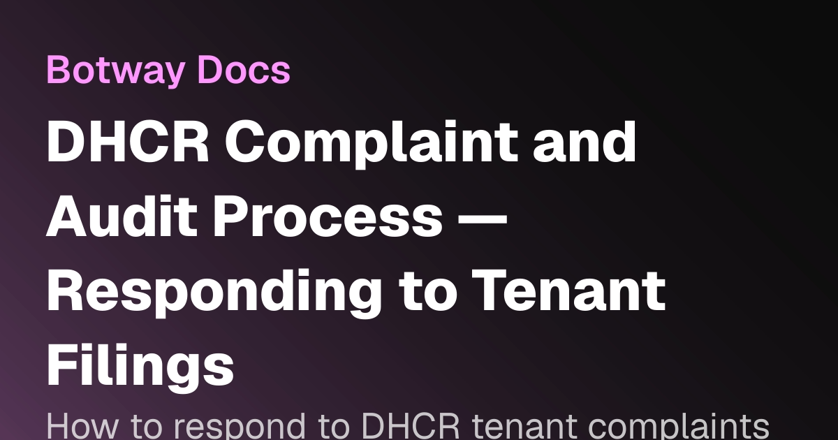 DHCR Complaint and Audit Process — Responding to Tenant Filings ...