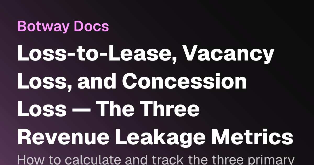 Loss-to-Lease, Vacancy Loss, and Concession Loss — The Three Revenue ...