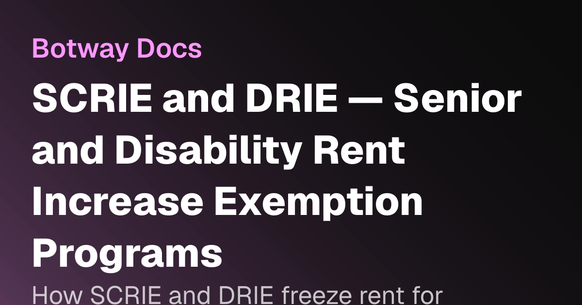 SCRIE and DRIE — Senior and Disability Rent Increase Exemption Programs ...