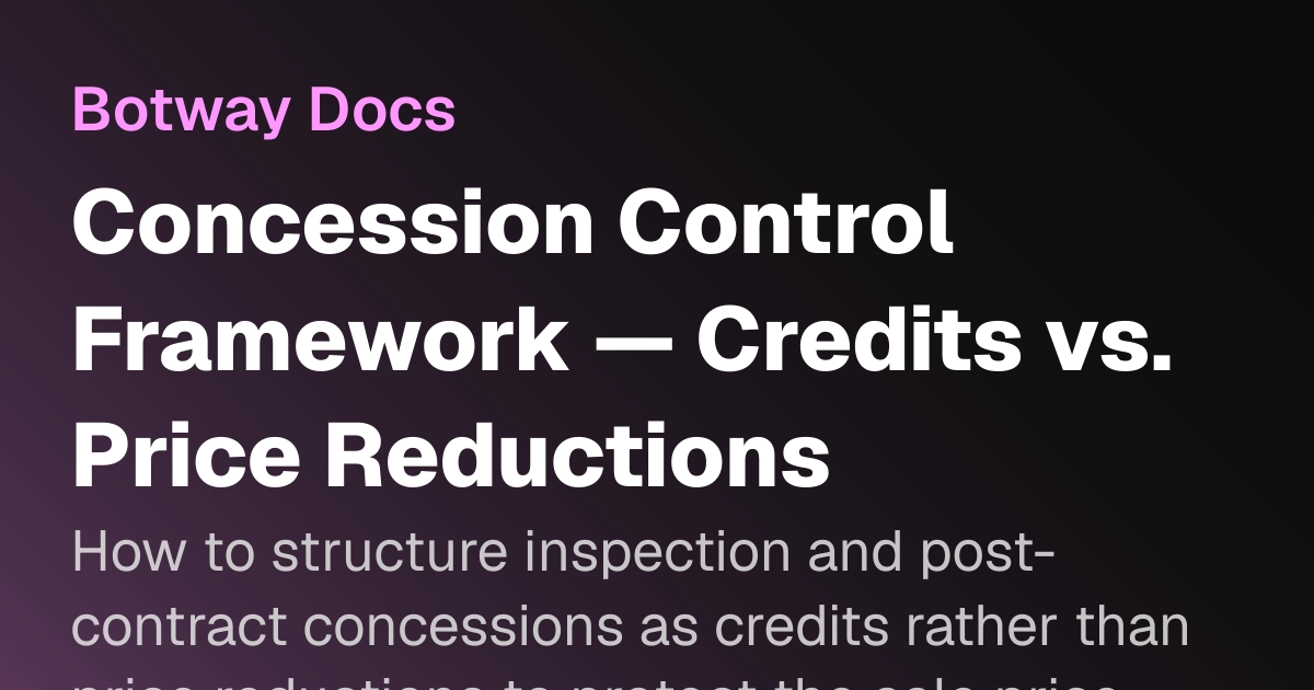 Concession Control Framework — Credits vs. Price Reductions | Botway Docs